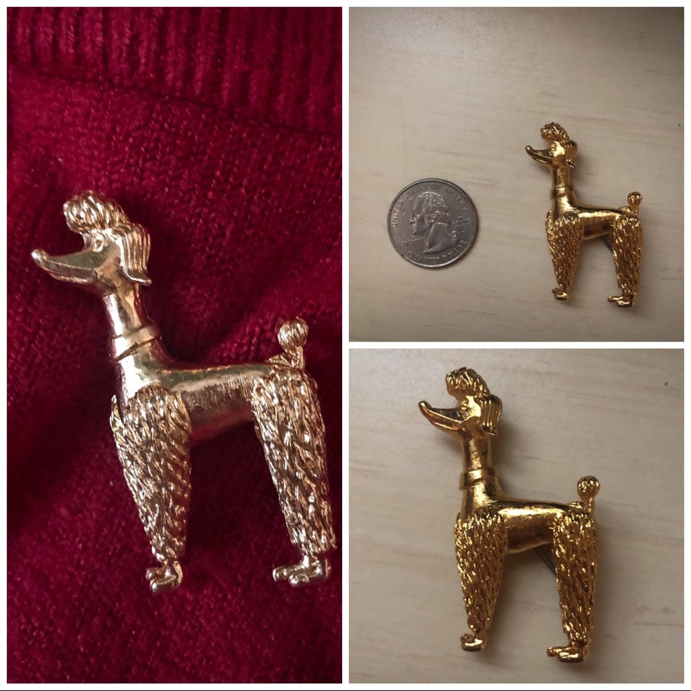 Rare Vintage Gold Poodle Brooch/Pin (1970s/60s)